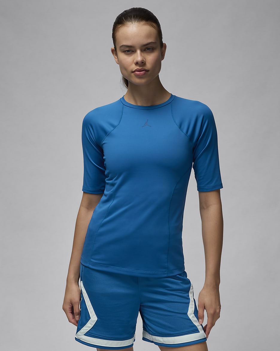 Jordan Sport Women's Double Threat Short-Sleeve Top - Industrial Blue