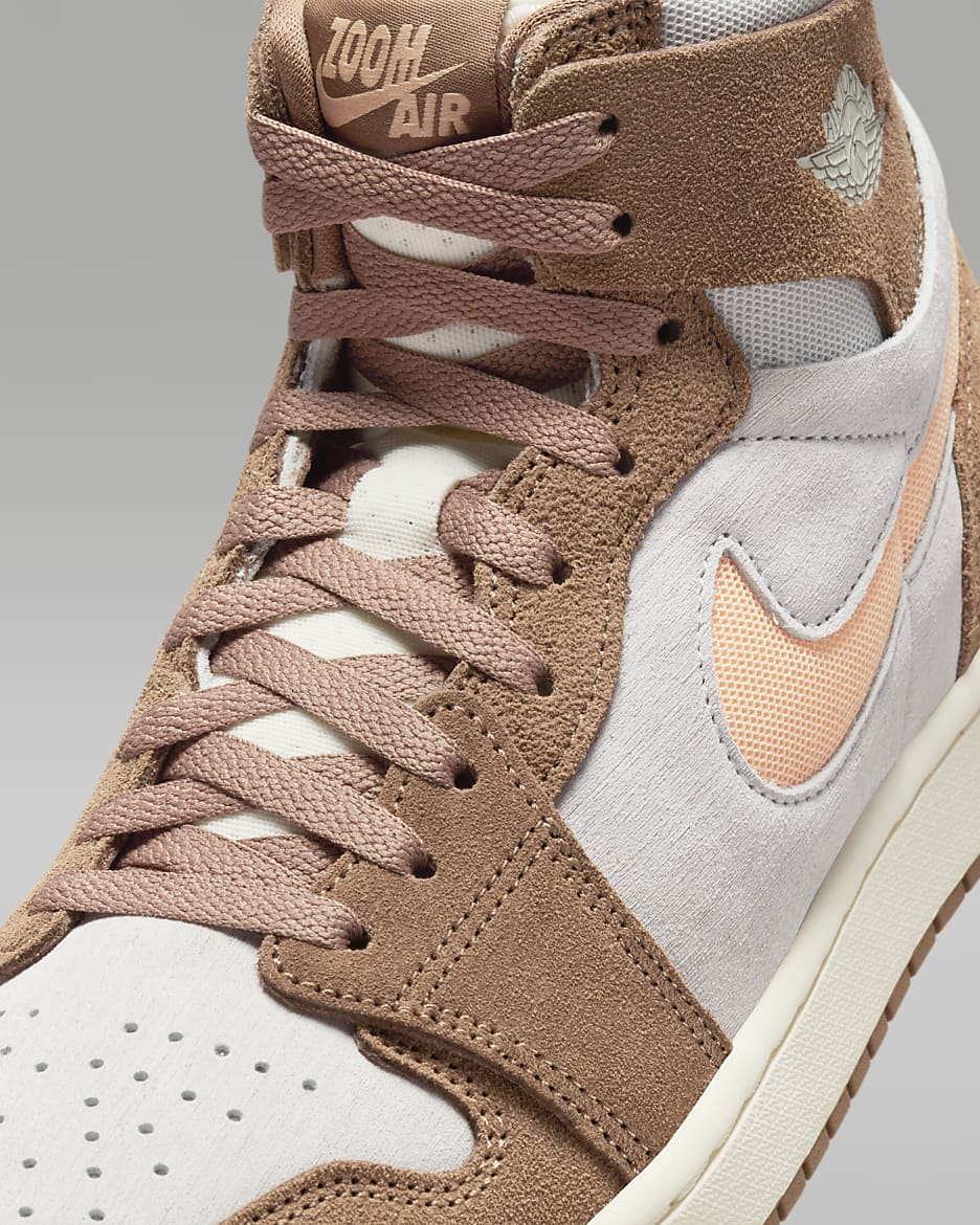 รองเท้าผู้ชาย Air Jordan 1 Zoom CMFT 2 - Archaeo Brown/Neutral Grey/Sail/Orange Chalk