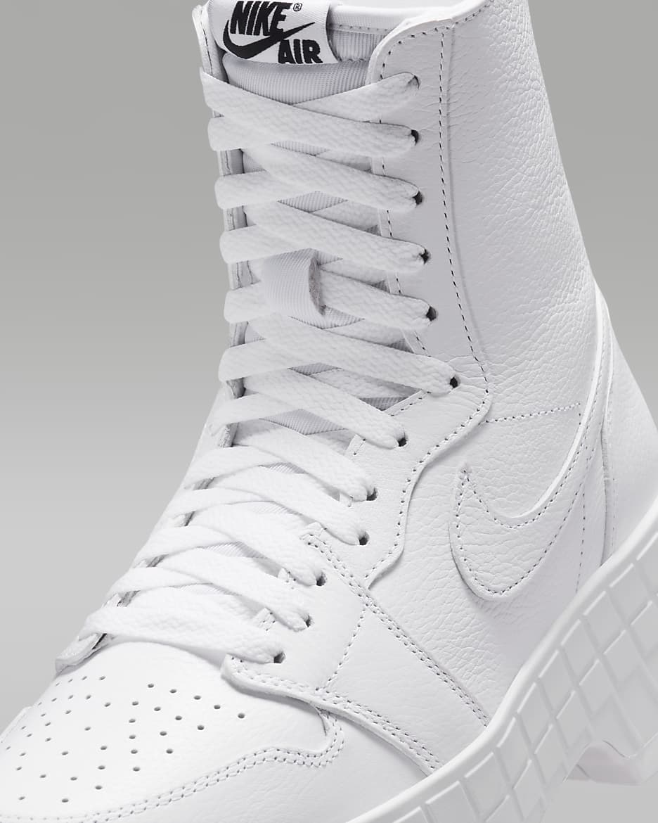 Air Jordan 1 Brooklyn Botas - Mujer - Blanco/Blanco/Blanco