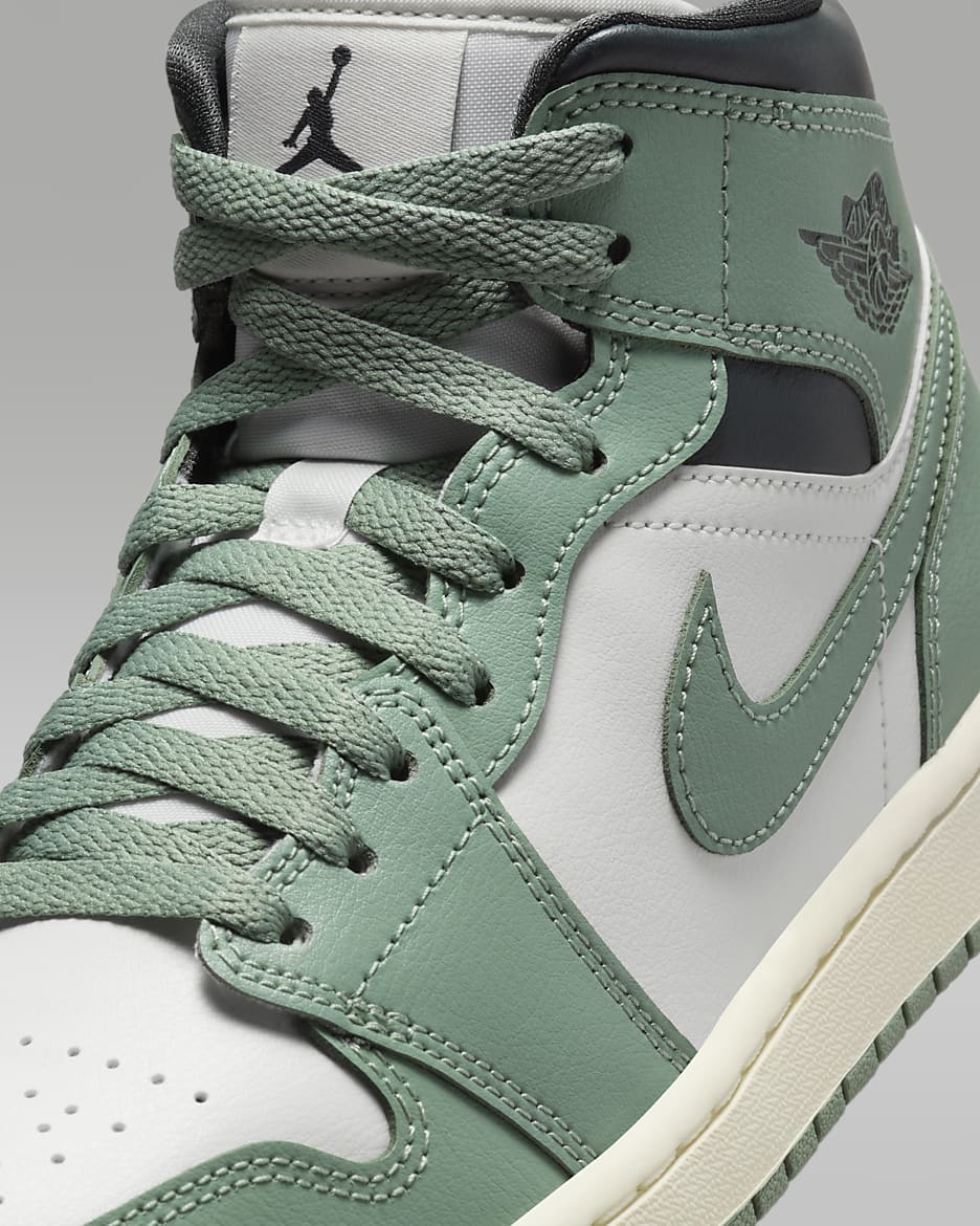 Air Jordan 1 Mid Women's Shoes - Sail/Anthracite/Jade Smoke