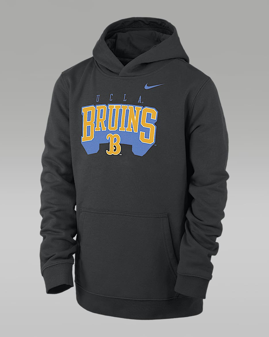 Sudadera con gorro sin cierre universitaria Nike para niño talla grande UCLA Club Fleece - Negro