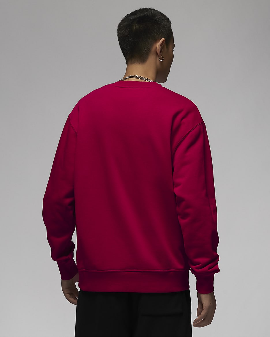 Jordan Essentials Men's Loopback Fleece Crew-Neck Sweatshirt - Gym Red/White