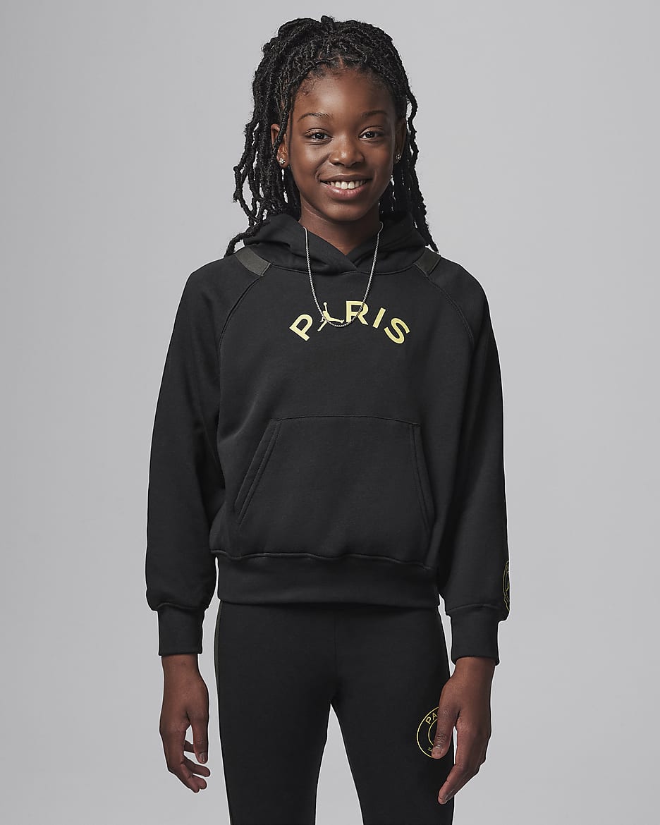 Jordan Paris Saint-Germain Big Kids' Pullover Hoodie - Black