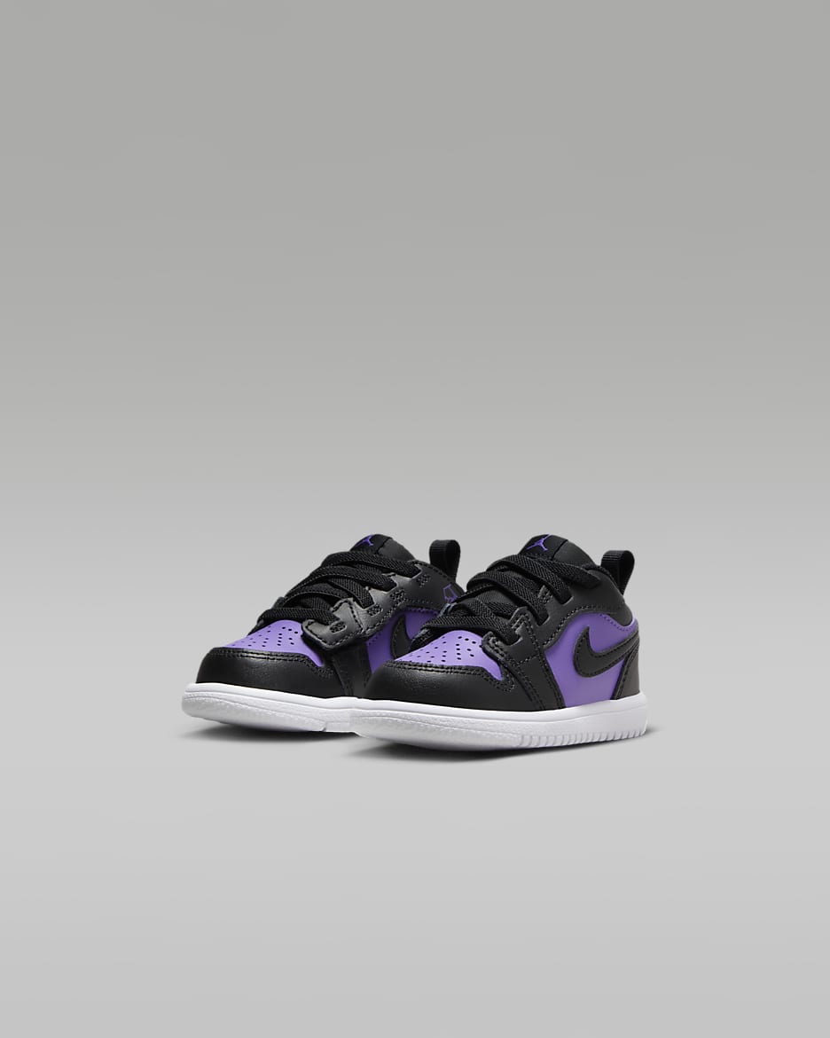 Jordan 1 Low Alt sko til sped-/småbarn - Purple Venom/Hvit/Svart