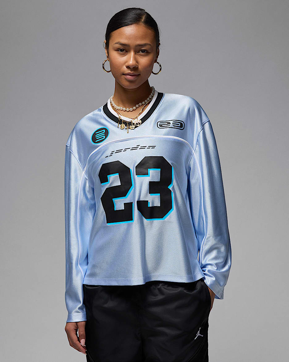 Playera de manga larga tejida para mujer Jordan - Azul hidrógeno