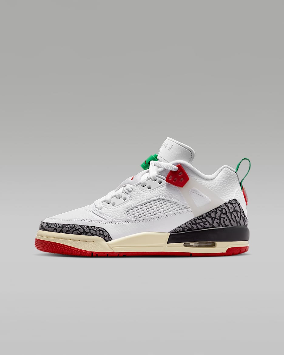 Jordan Spizike Low Schuh für ältere Kinder - Weiß/Coconut Milk/Schwarz/Varsity Red