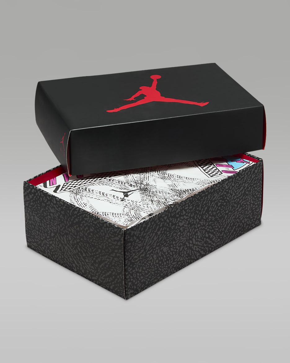 Air Jordan 3 Retro Big Kids' Shoes - Black/Hyper Jade/White/Siren Red