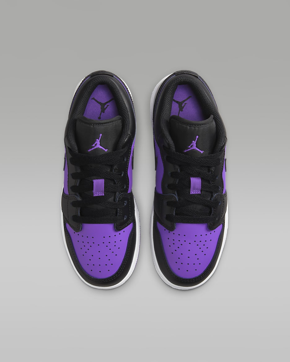 Air Jordan 1 Low Older Kids' Shoes - Purple Venom/White/Black