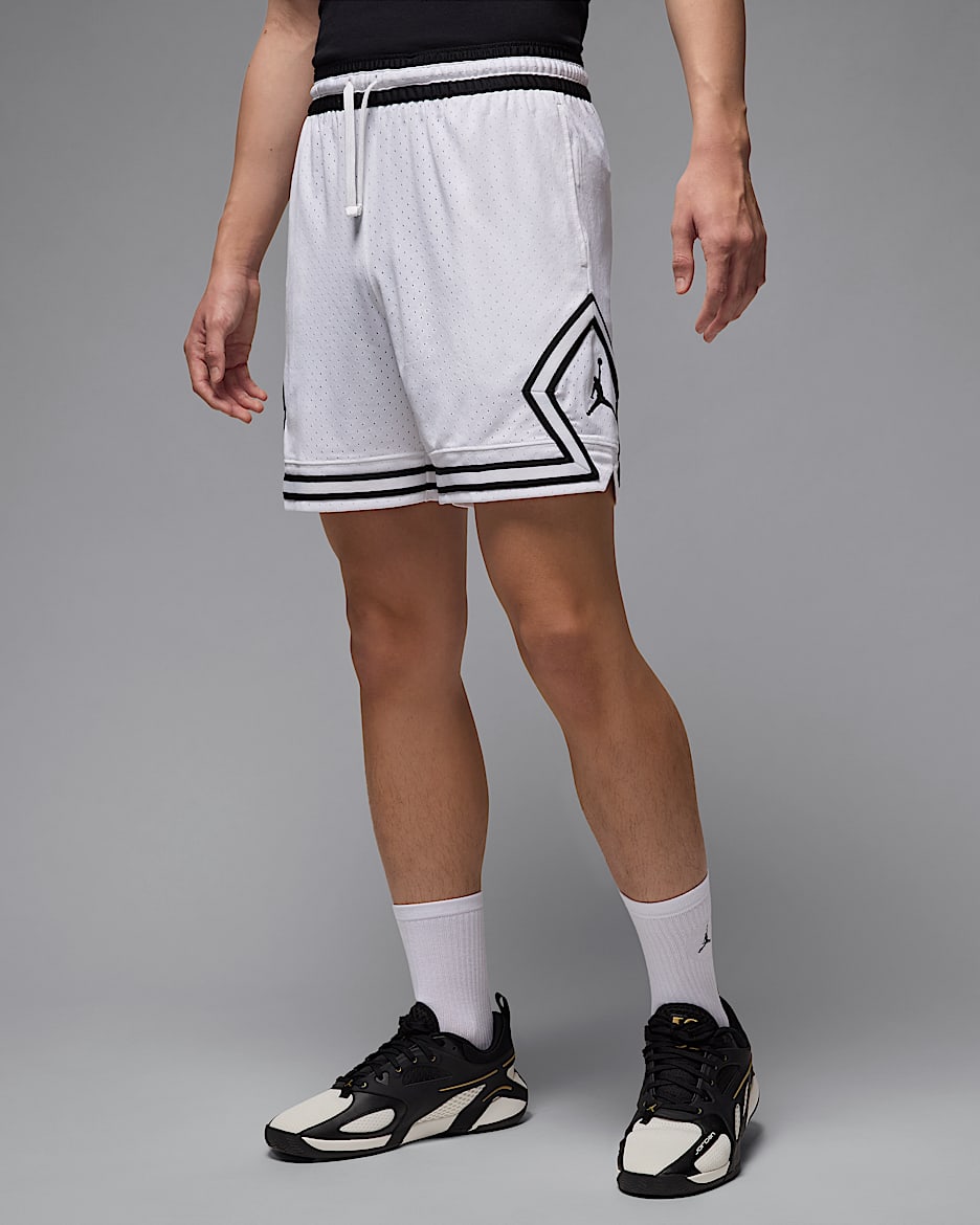 Jordan Sport Men's Dri-FIT Mesh Diamond Shorts - White/Black/Black