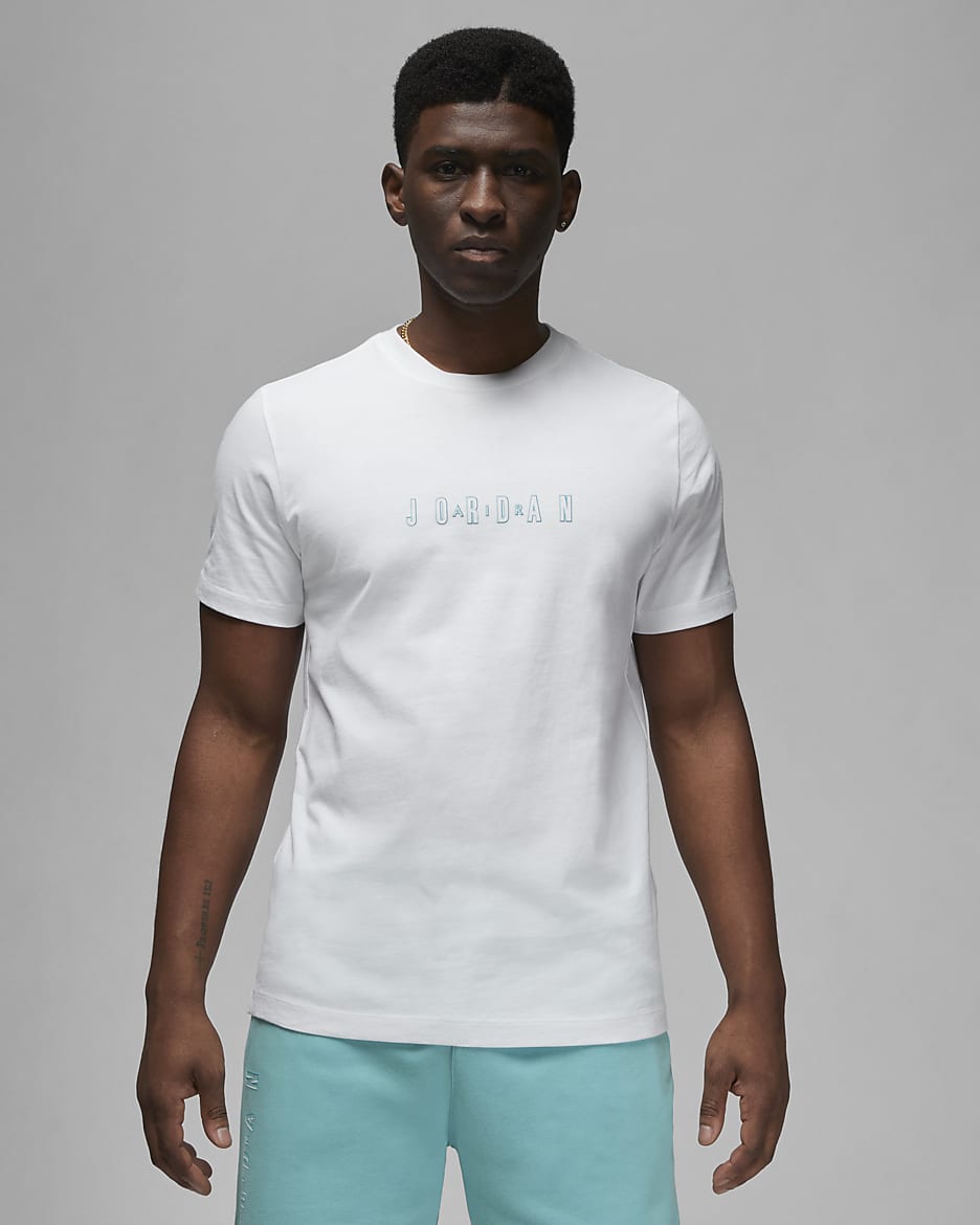 Jordan Essentials Men's T-Shirt - White/Bleached Aqua/Aquatone