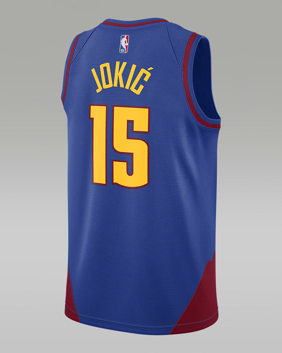 Maillot Jordan Dri-FIT NBA Swingman Denver Nuggets Statement Edition pour homme - Rush Blue/Team Crimson