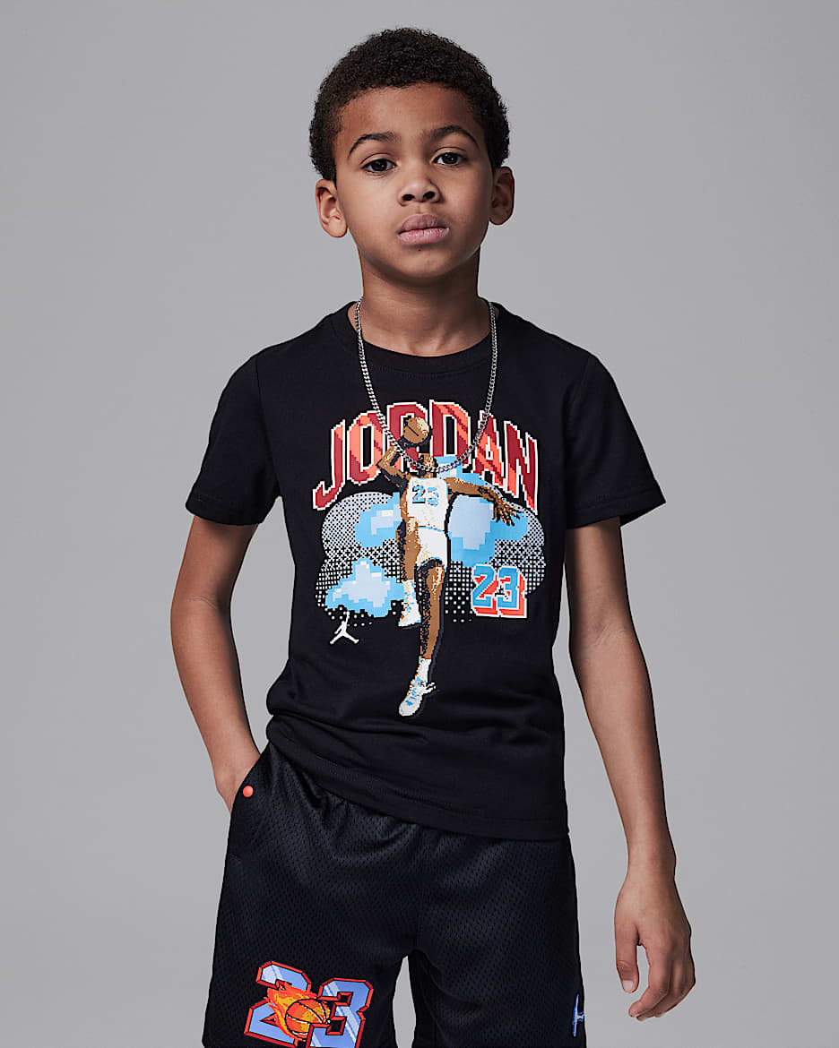 Playera Digi para niños talla pequeña Jordan Customized Air - Negro