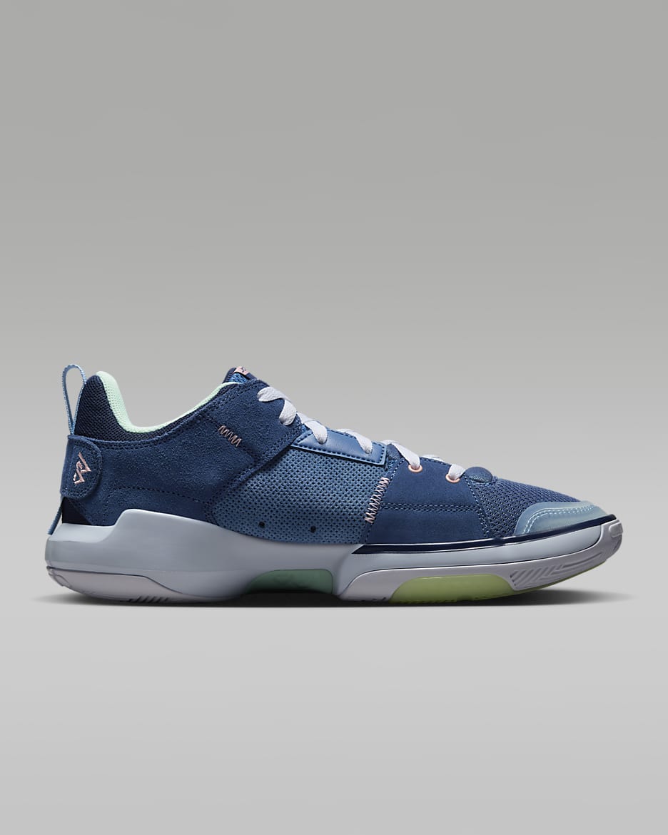 Jordan One Take 5 Basketball Shoes - Stone Blue/Mystic Navy/Midnight Navy/Bleached Coral