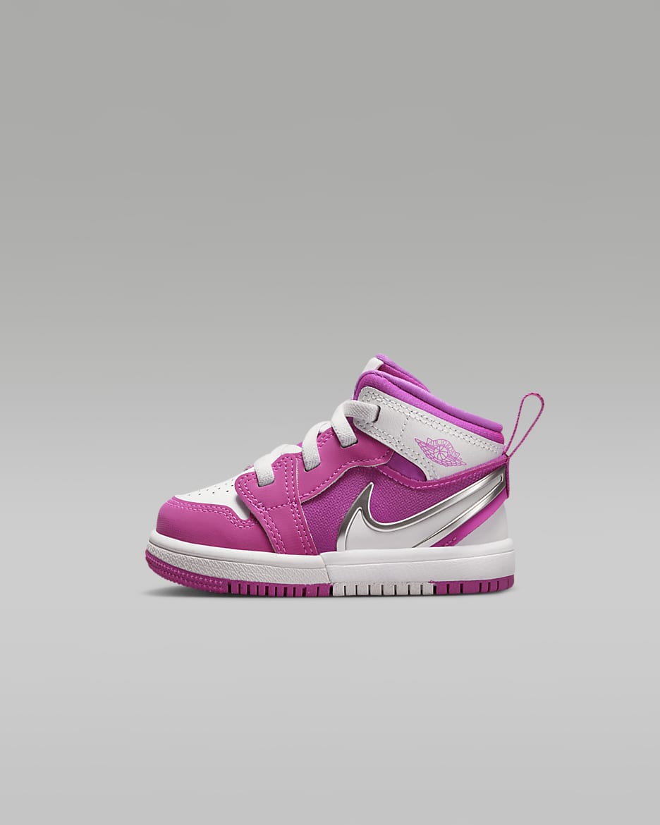 Jordan 1 Mid RM EasyOn Baby/Toddler Shoes - Fire Pink/White