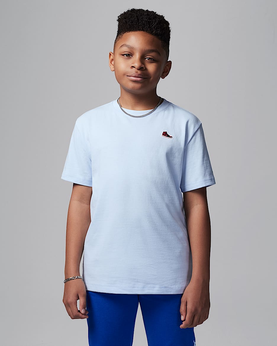 Air Jordan 1 Big Kids' Patch T-Shirt - Hydrogen Blue