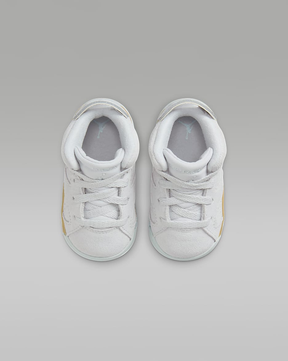 Jordan 6 Retro "Pearl" Baby/Toddler Shoes - Pure Platinum/Metallic Gold/Coconut Milk/Glacier Blue