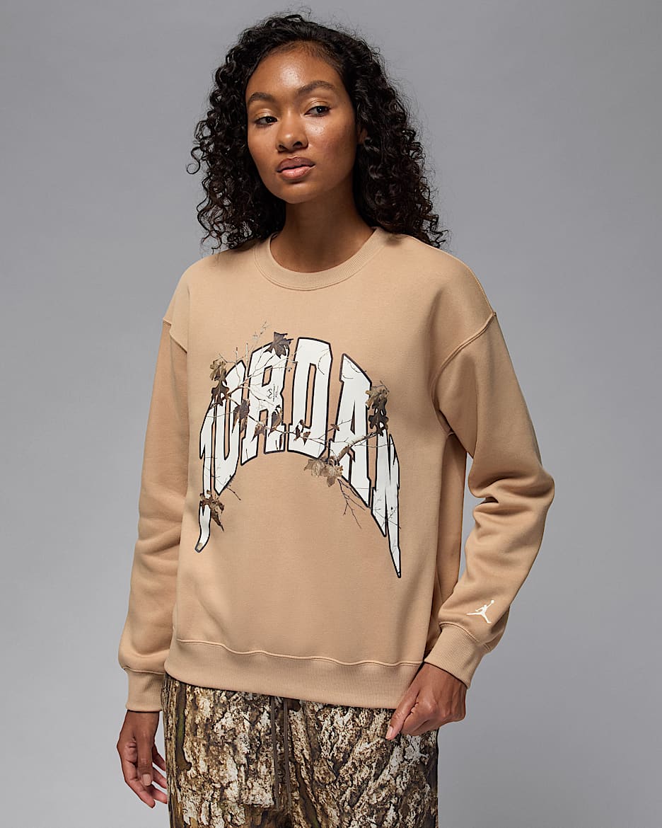 Jordan Brooklyn Fleece Women's Realtree Crew-Neck Sweatshirt - Hemp/Sail