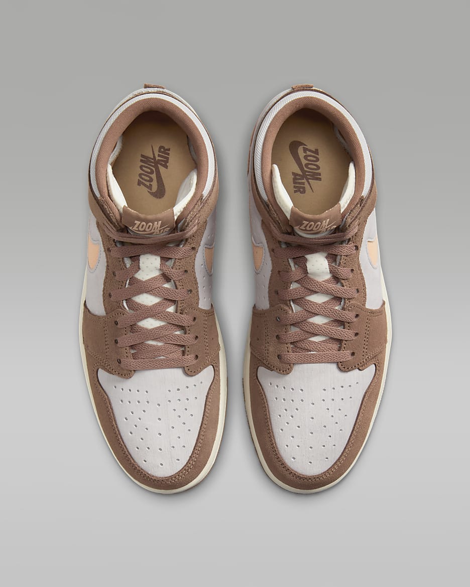 Air Jordan 1 Zoom CMFT 2 男鞋 - Archaeo Brown/Neutral Grey/Sail/Orange Chalk