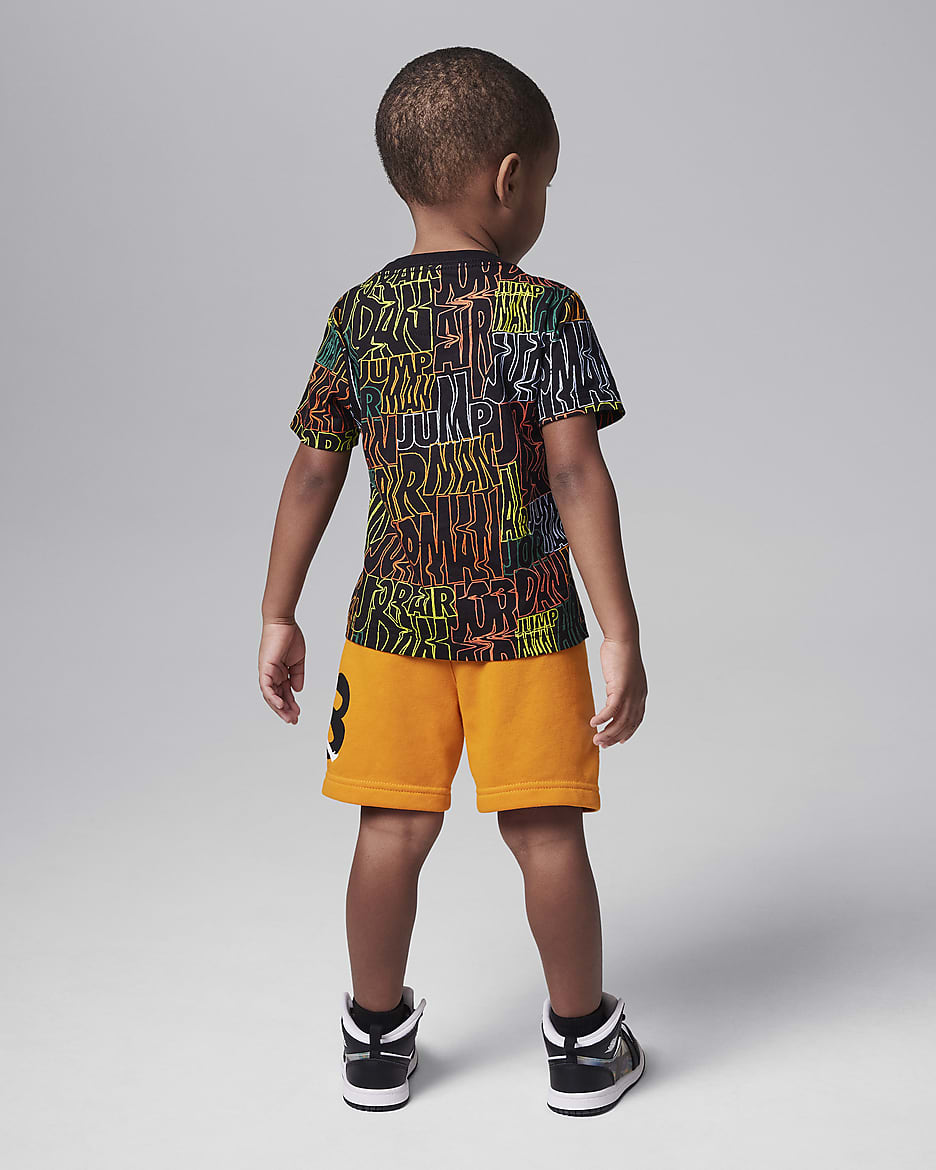 Conjunto de shorts infantil Jordan Fuel Up, Cool Down - Piel de naranja