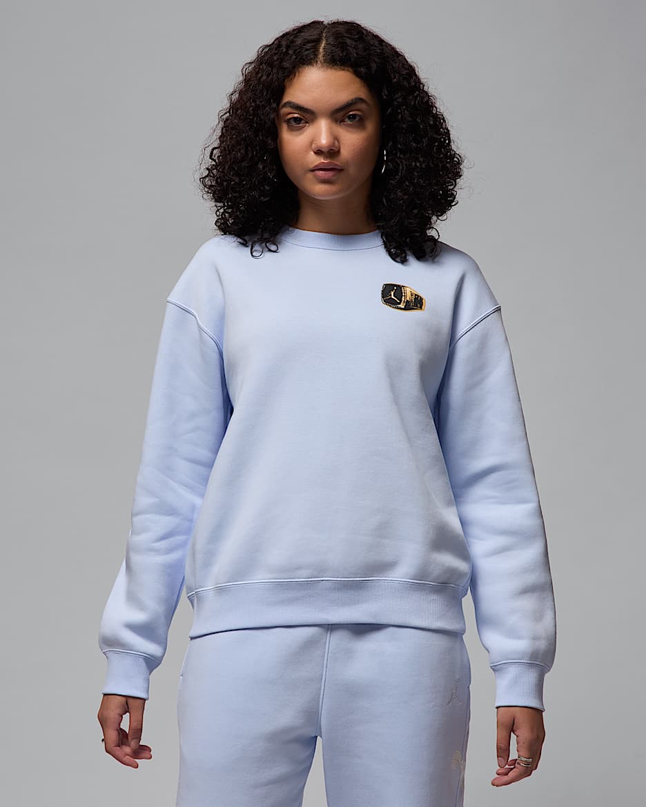 Jordan Brooklyn Fleece Women's Crew-Neck Sweatshirt - Hydrogen Blue/Sail