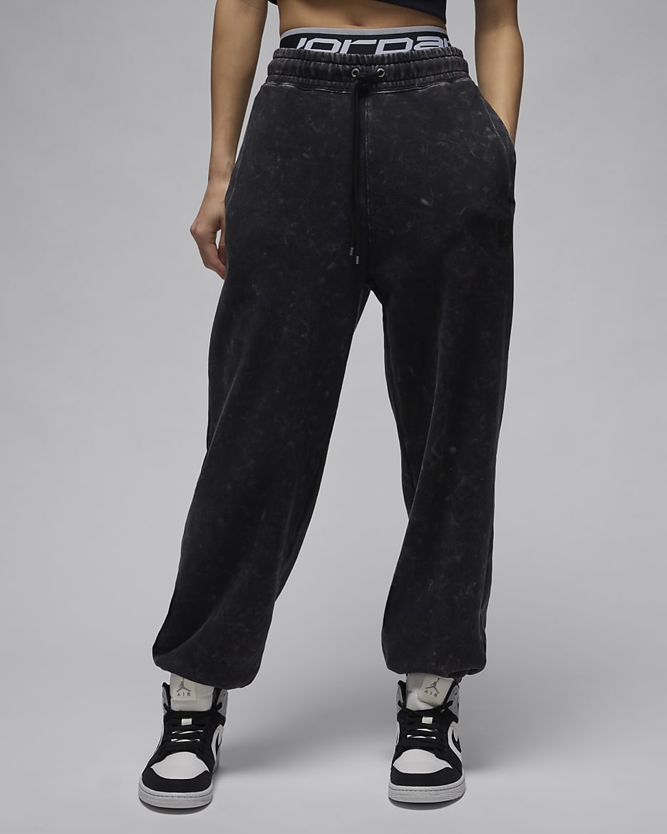 Jordan Flight Fleece Women's Washed Fleece Pants - Black