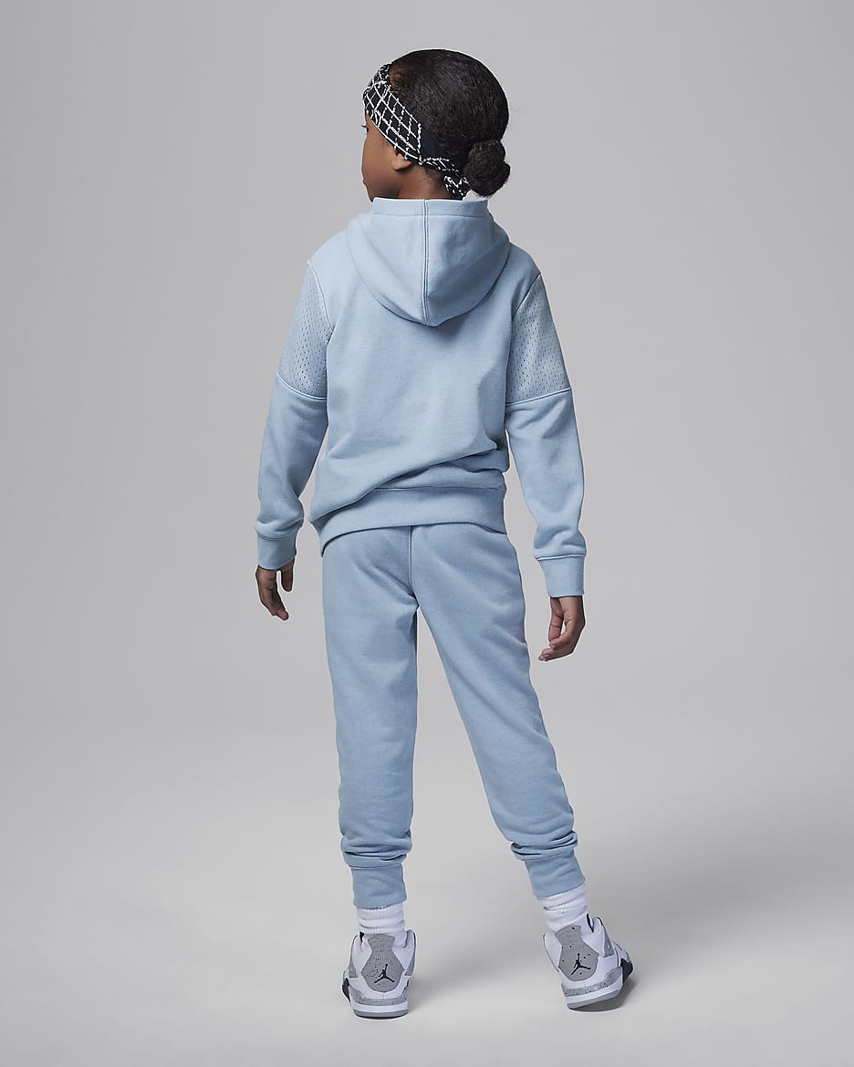 Conjunto de sudadera con gorro de dos piezas para niños de preescolar Jordan Off-Court Flight - Gris azulado