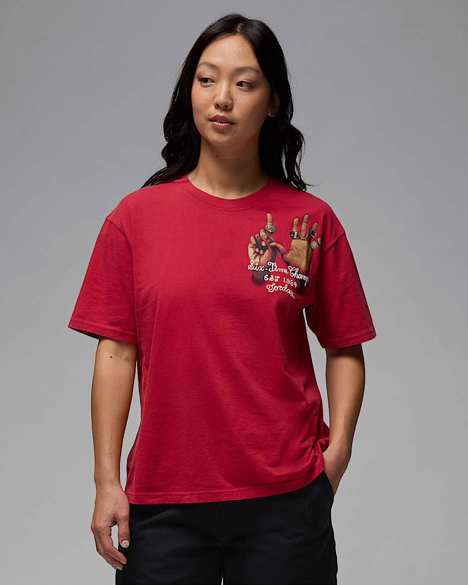 Playera con gráfico para mujer Jordan - Rojo universitario