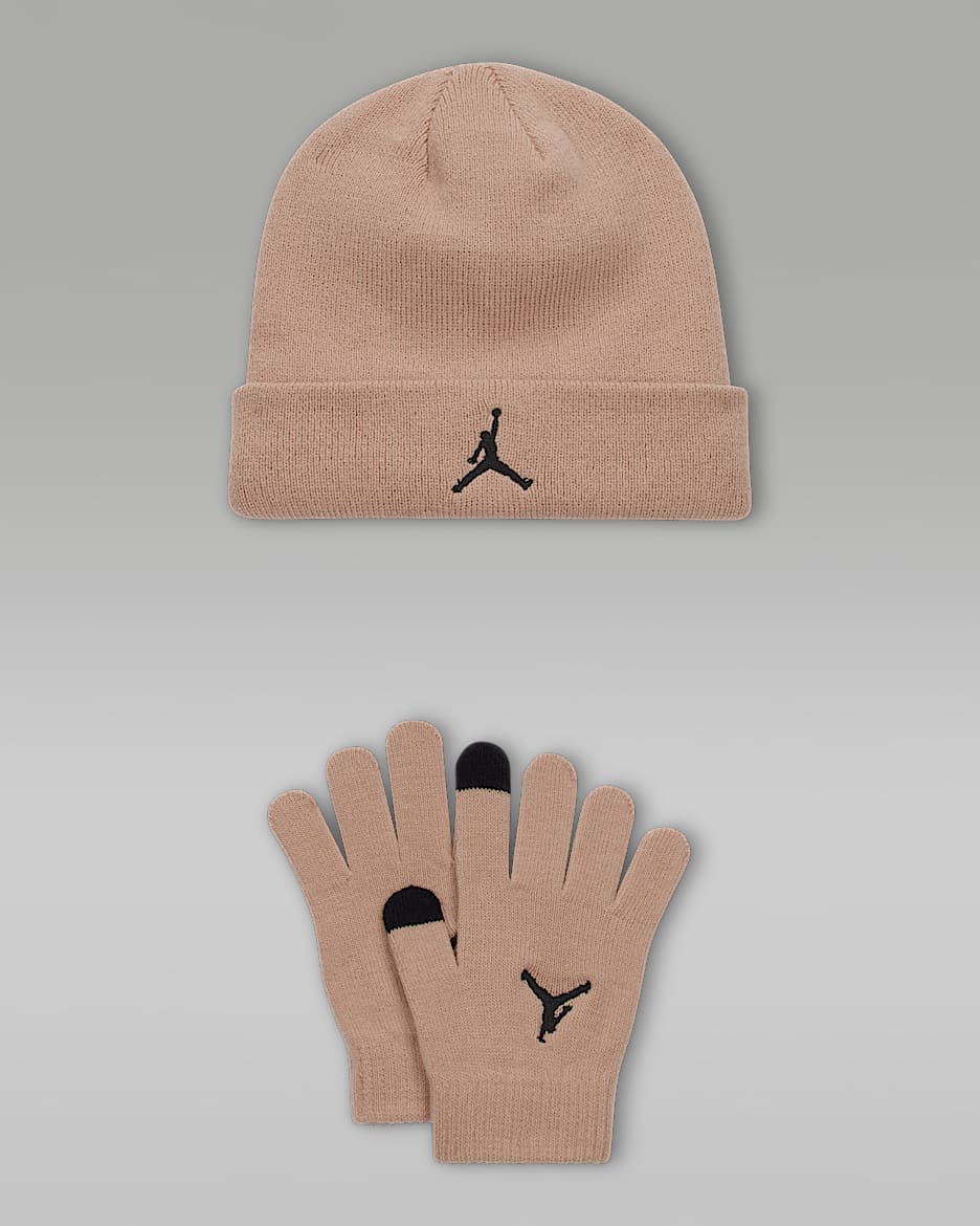 Jordan Essentials Older Kids' 2-Piece Beanie Set - Hemp