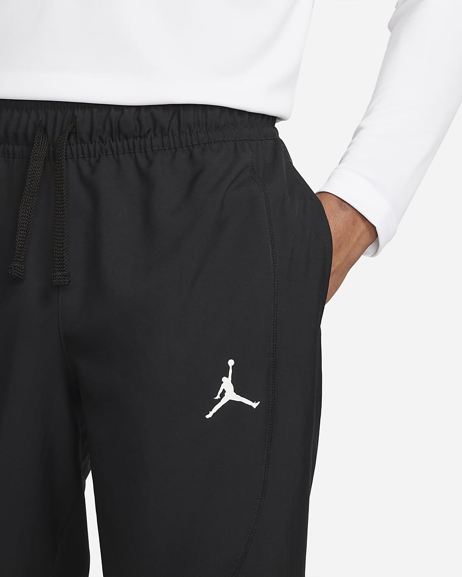 Vævede Jordan Sport Dri-FIT-bukser til mænd - sort/sort/hvid