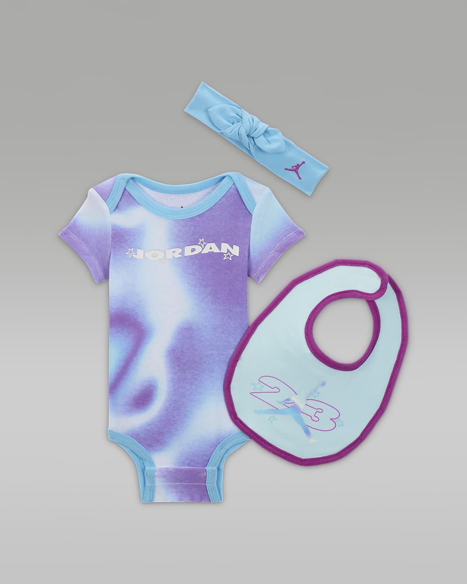 Jordan Lemonade Stand Baby (0-9M) 3-Piece Bodysuit Box Set - Aero Blue