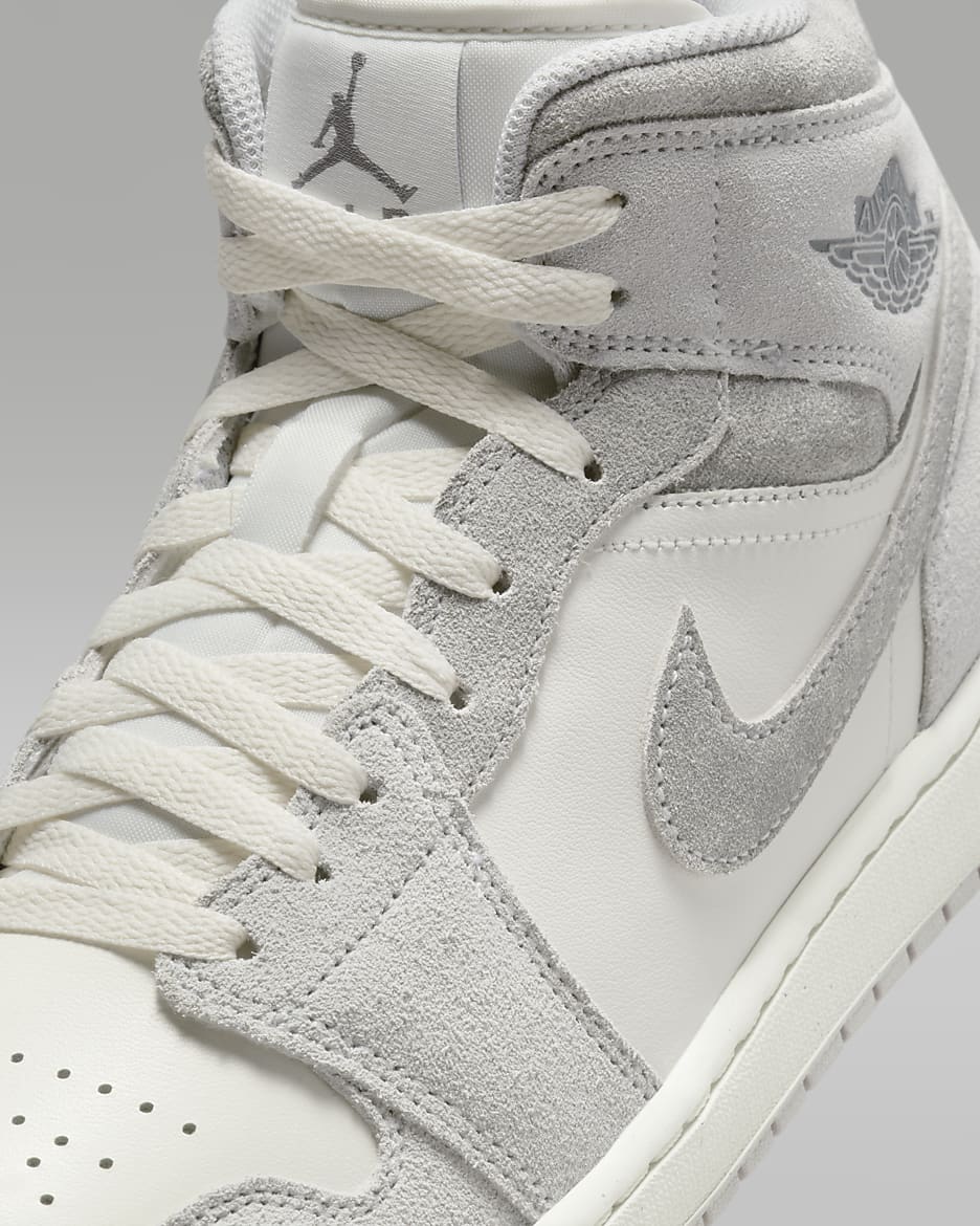 Air Jordan 1 Mid SE-sko til mænd - Neutral Grey/Sail/Smoke Grey