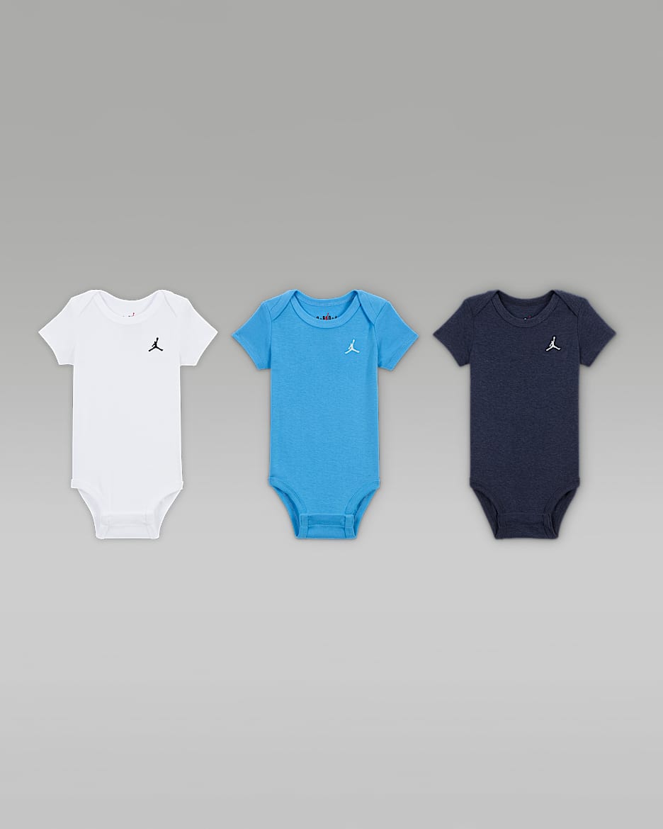 Jordan Everyday Essentials Baby Bodysuits (3-Pack) - Obsidian Heather