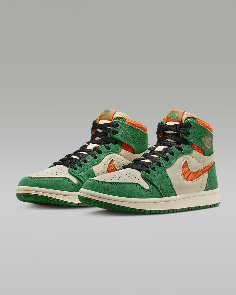 Air Jordan 1 Zoom CMFT 2 Women's Shoes - Pine Green/Muslin/Black/Orange Blaze