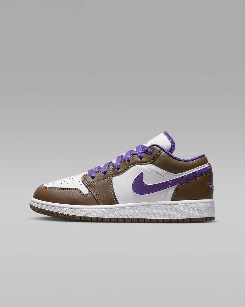 รองเท้าเด็กโต Air Jordan 1 Low - Palomino/ขาว/Wild Berry