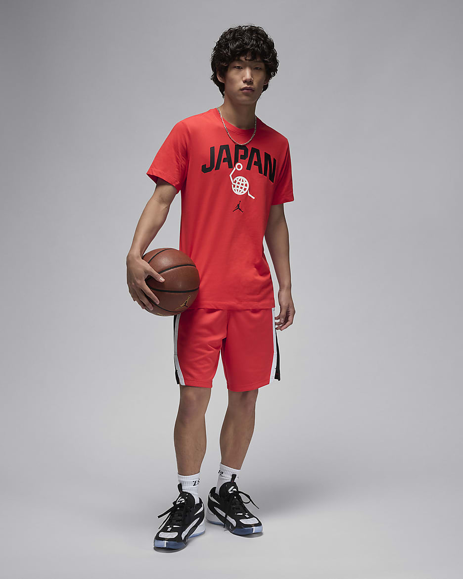 Japan Men's Jordan Basketball T-Shirt - Chile Red/Chile Red/White/Black