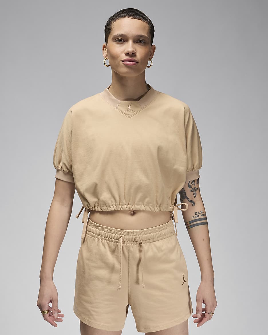 Jordan Women's Knit Cropped Top - Legend Medium Brown/Desert Dust