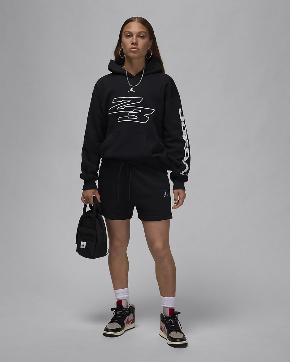 Shorts Jordan Brooklyn Fleece – Donna - Nero/Bianco