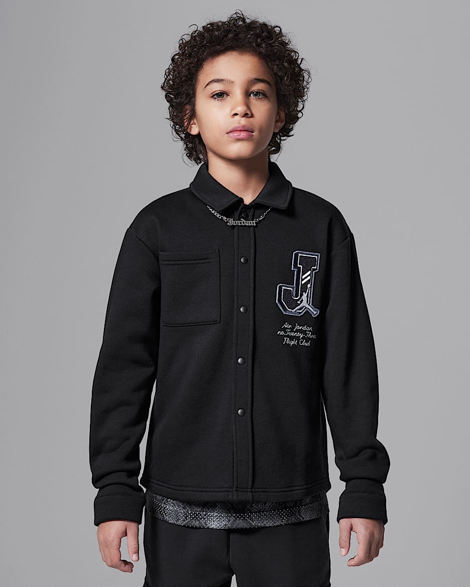 Playera de manga larga de tejido Knit para niños talla grande Jordan Court of Legends - Negro