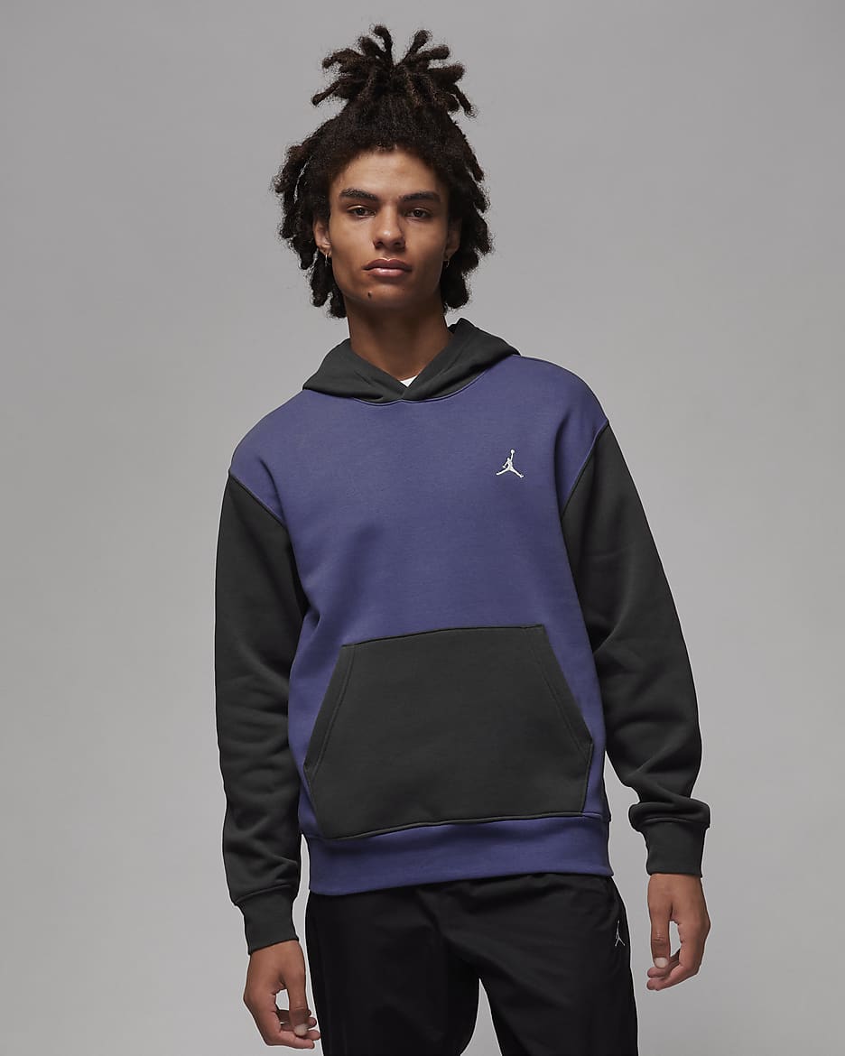 Jordan Brooklyn Fleece hettegenser med trykk til herre - Sky J Purple/Off Noir/Off Noir/Hvit