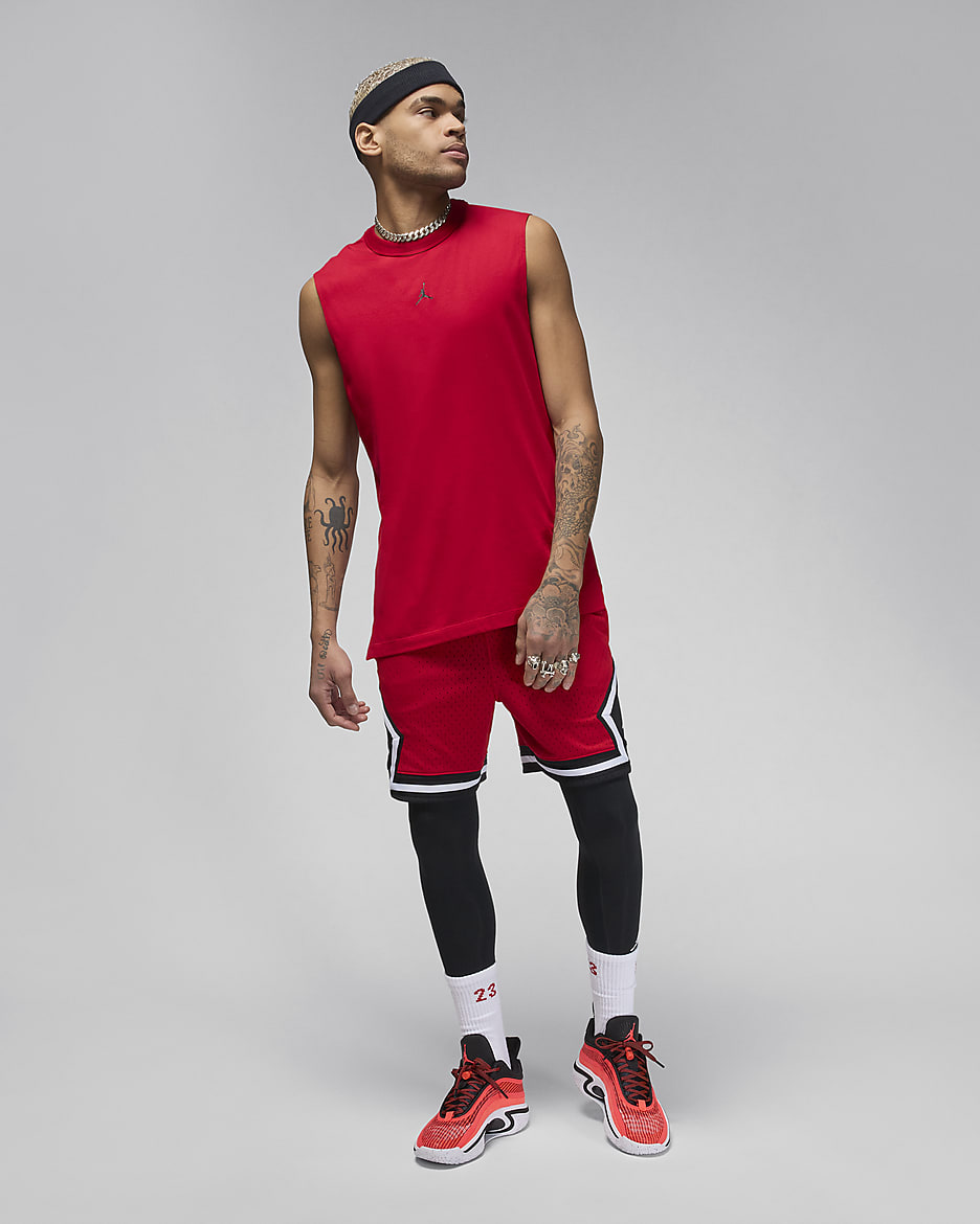 Męska koszulka bez rękawów Dri-FIT Jordan Sport - Gym Red/Czerń