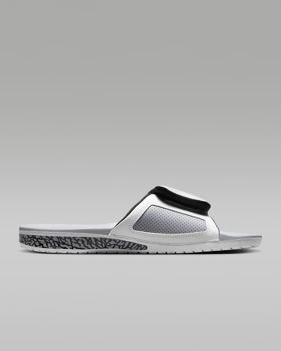 Jordan Hydro III Men's Slides - Summit White/Cement Grey/Black/Fire Red