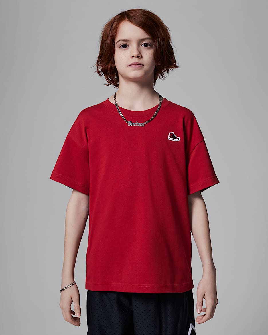 Air Jordan 1 Older Kids' Patch T-Shirt - Varsity Red