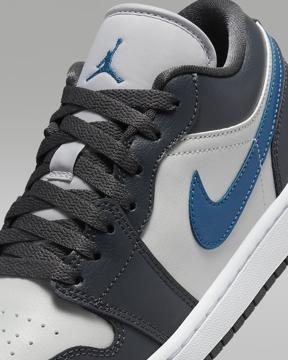 Air Jordan 1 Low Women's Shoes - Anthracite/Neutral Grey/White/Industrial Blue