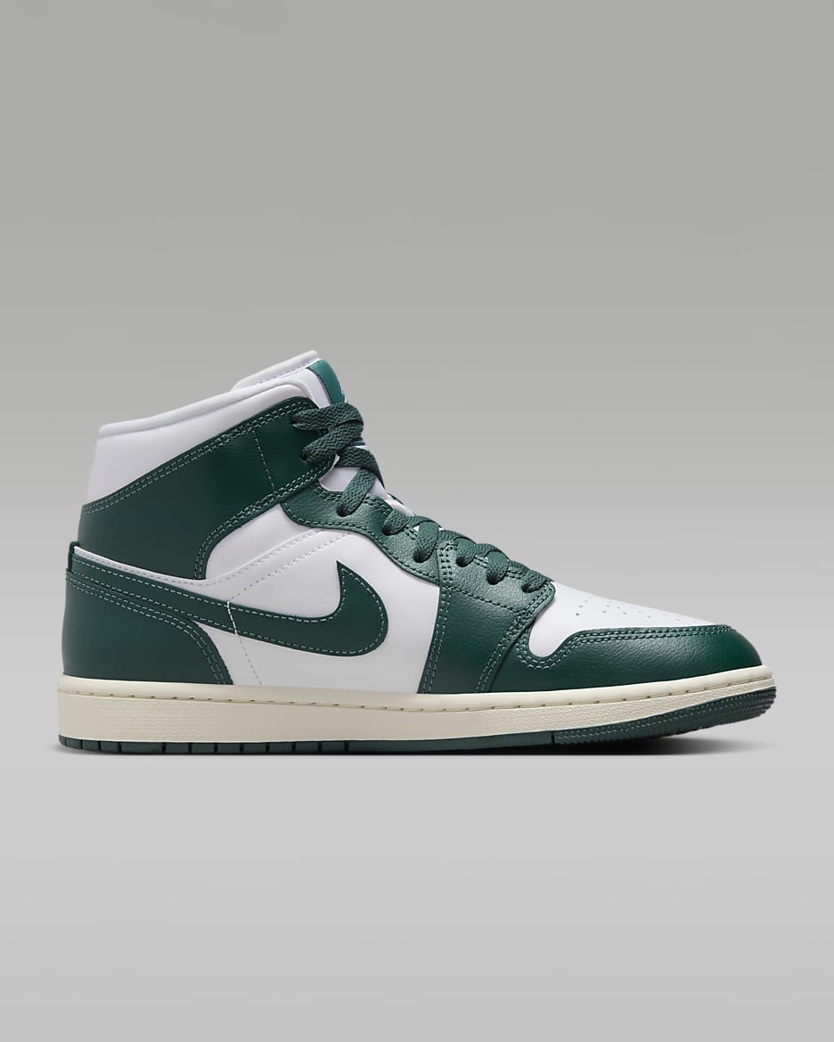 Tenis para mujer Air Jordan 1 Mid - Blanco/Vela/Verde oxidado