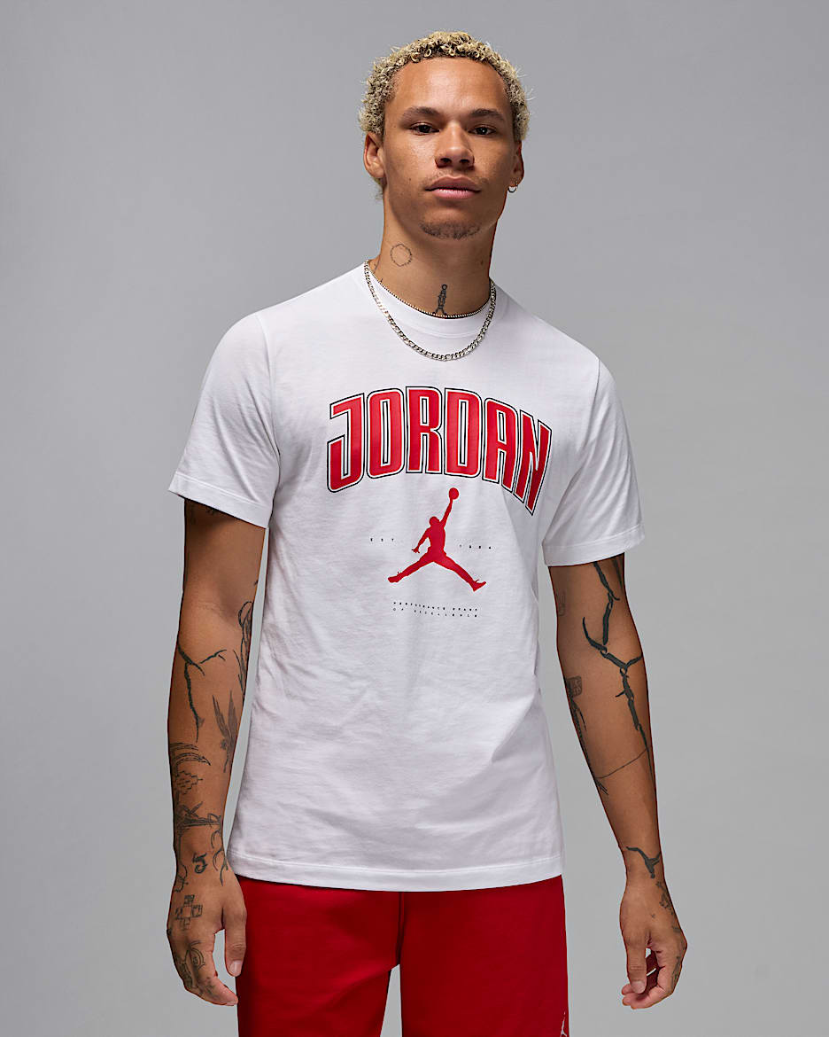 Playera para hombre Jordan - Blanco/Rojo gimnasio/Rojo gimnasio