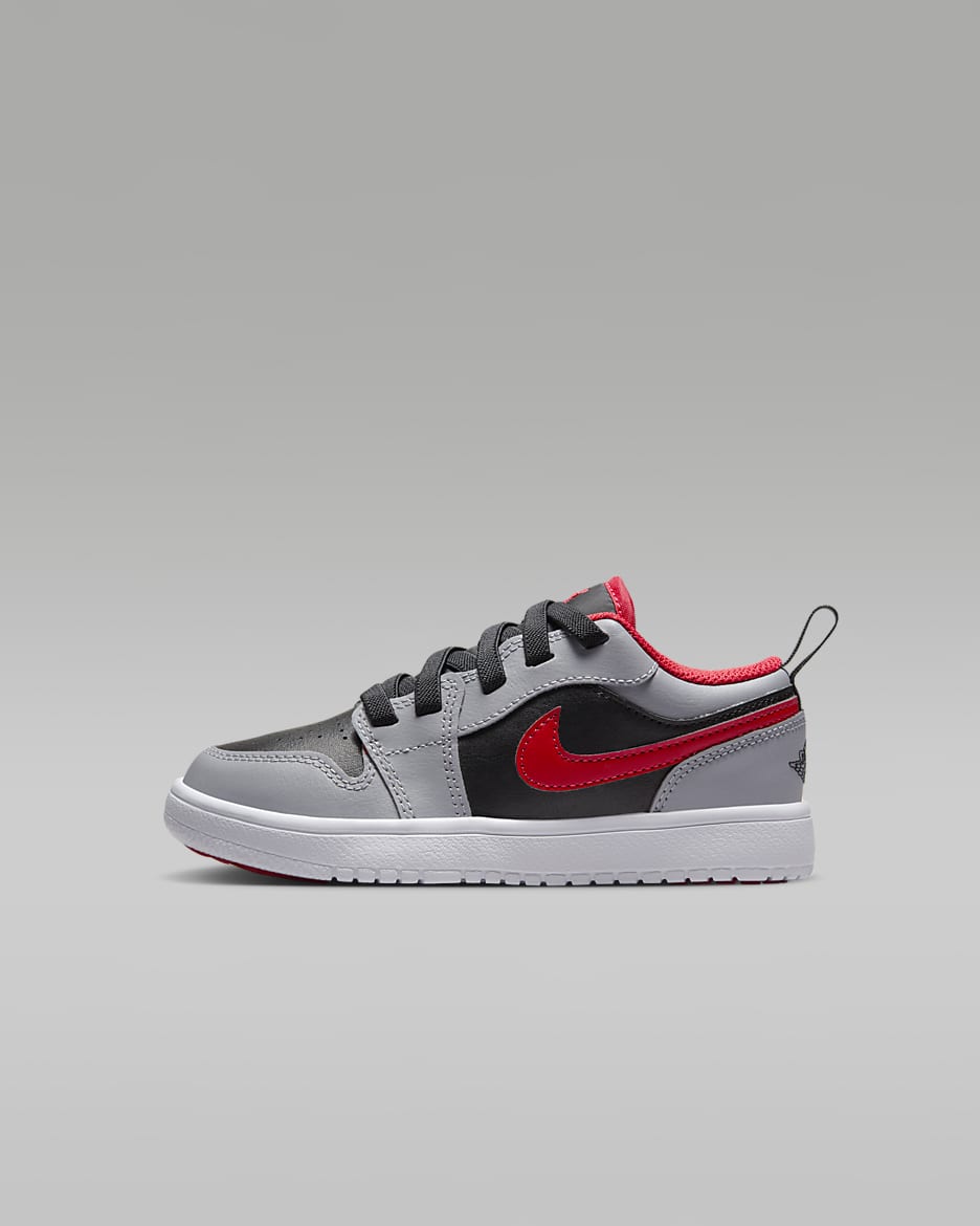 Jordan 1 Low Alt Younger Kids' Shoes - Black/Cement Grey/White/Fire Red