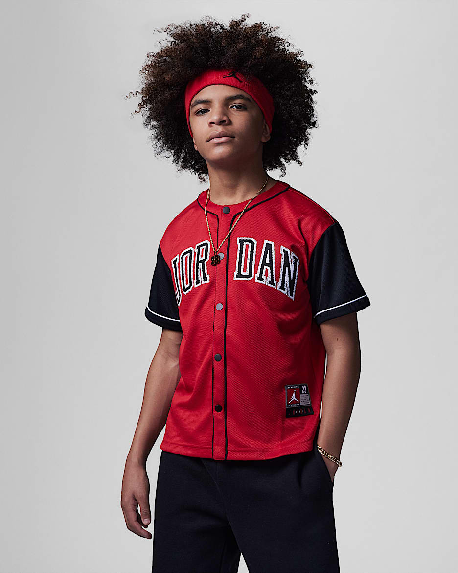 Jordan Big Kids' Baseball Jersey - Gym Red