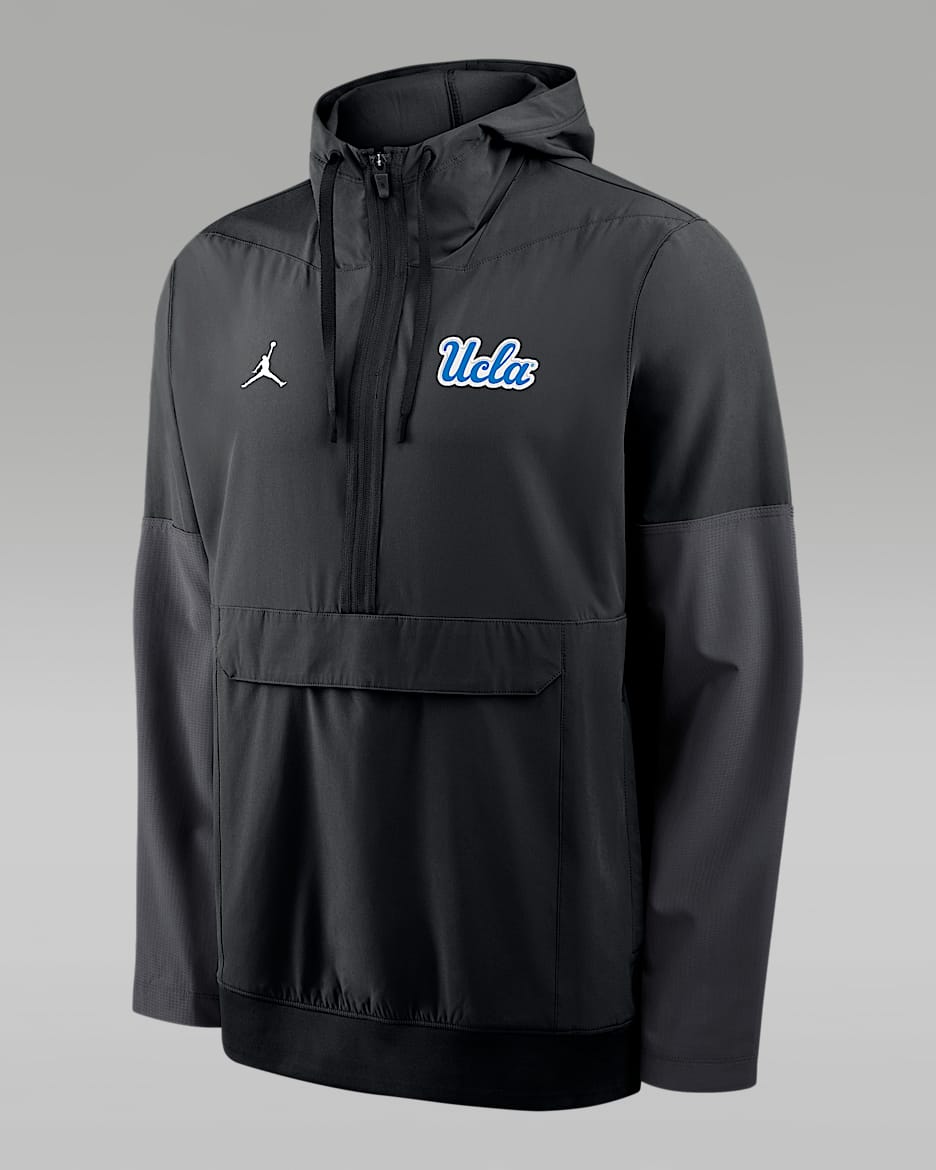 UCLA Anorak Men's Jordan Brand College 1/2-Zip Hooded Jacket - Black