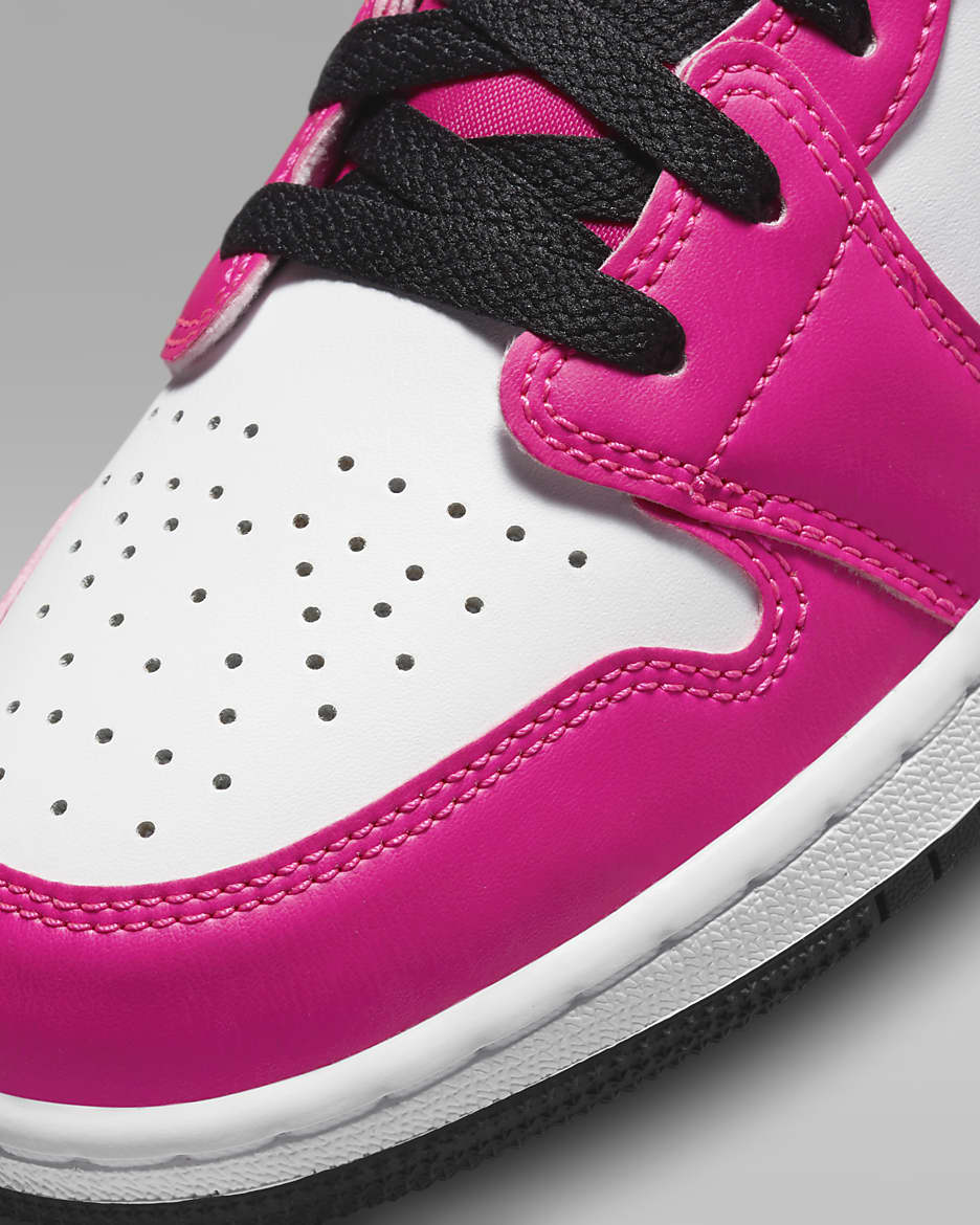 Air Jordan 1 Low Older Kids' Shoes - Fierce Pink/White/Black