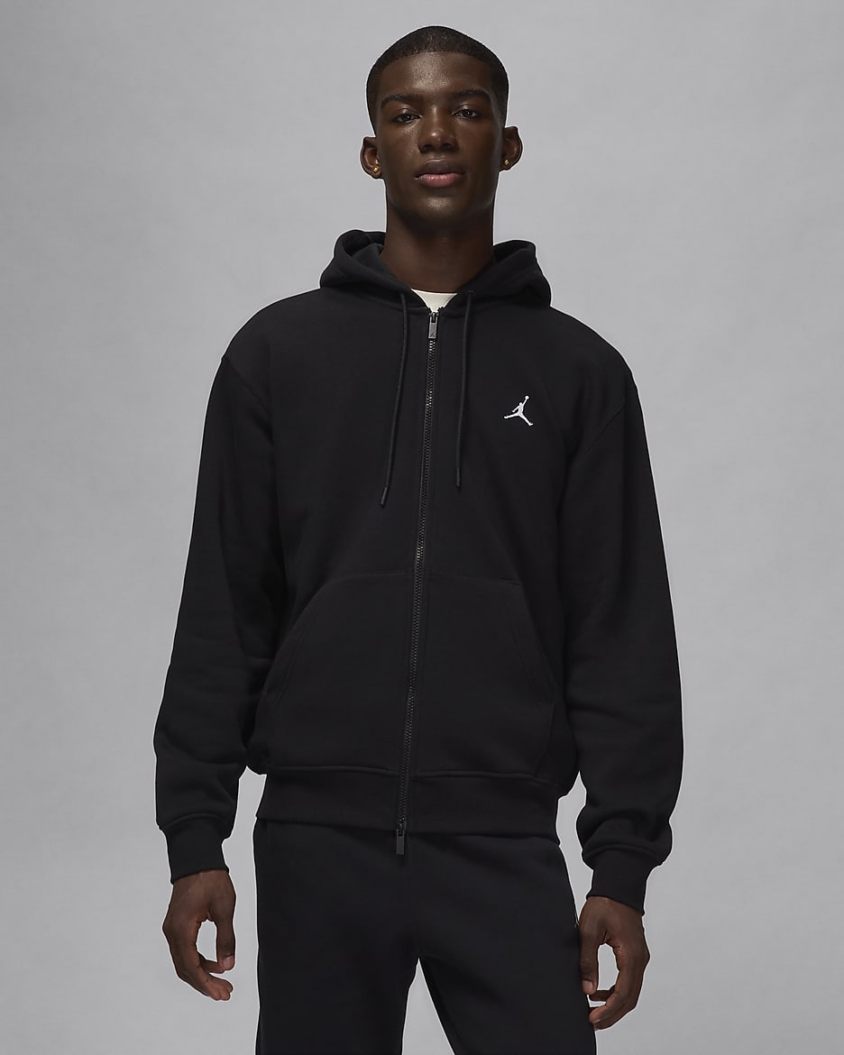 Sweat à capuche et zip Jordan Brooklyn Fleece pour homme - Noir/Blanc